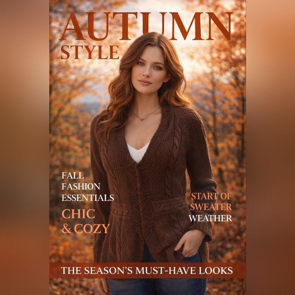Croft & Barrow Chocolate Brown Cable Knit Cardigan